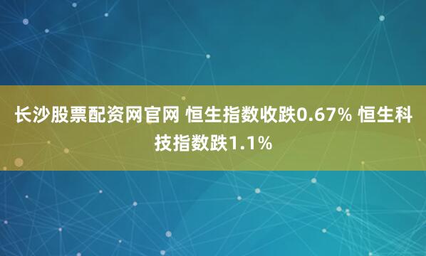 长沙股票配资网官网 恒生指数收跌0.67% 恒生科技指数跌1.1%