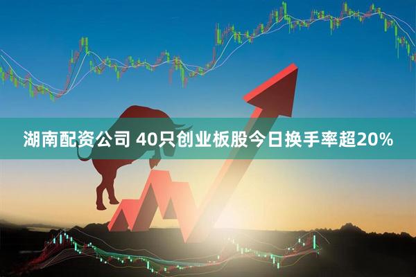湖南配资公司 40只创业板股今日换手率超20%